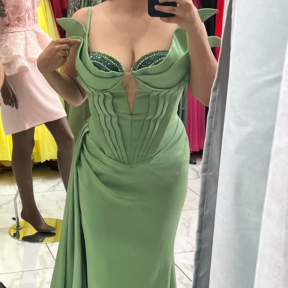 Alchera A Plus Y2699 Sage Green Formal Dress- Size 42